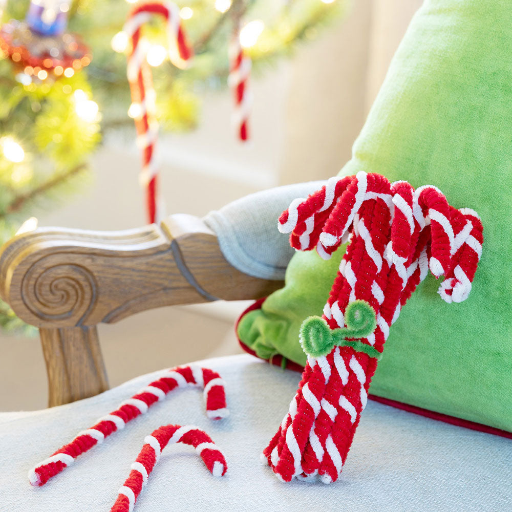 Vintage-Style Chenille Candy Cane Bundles