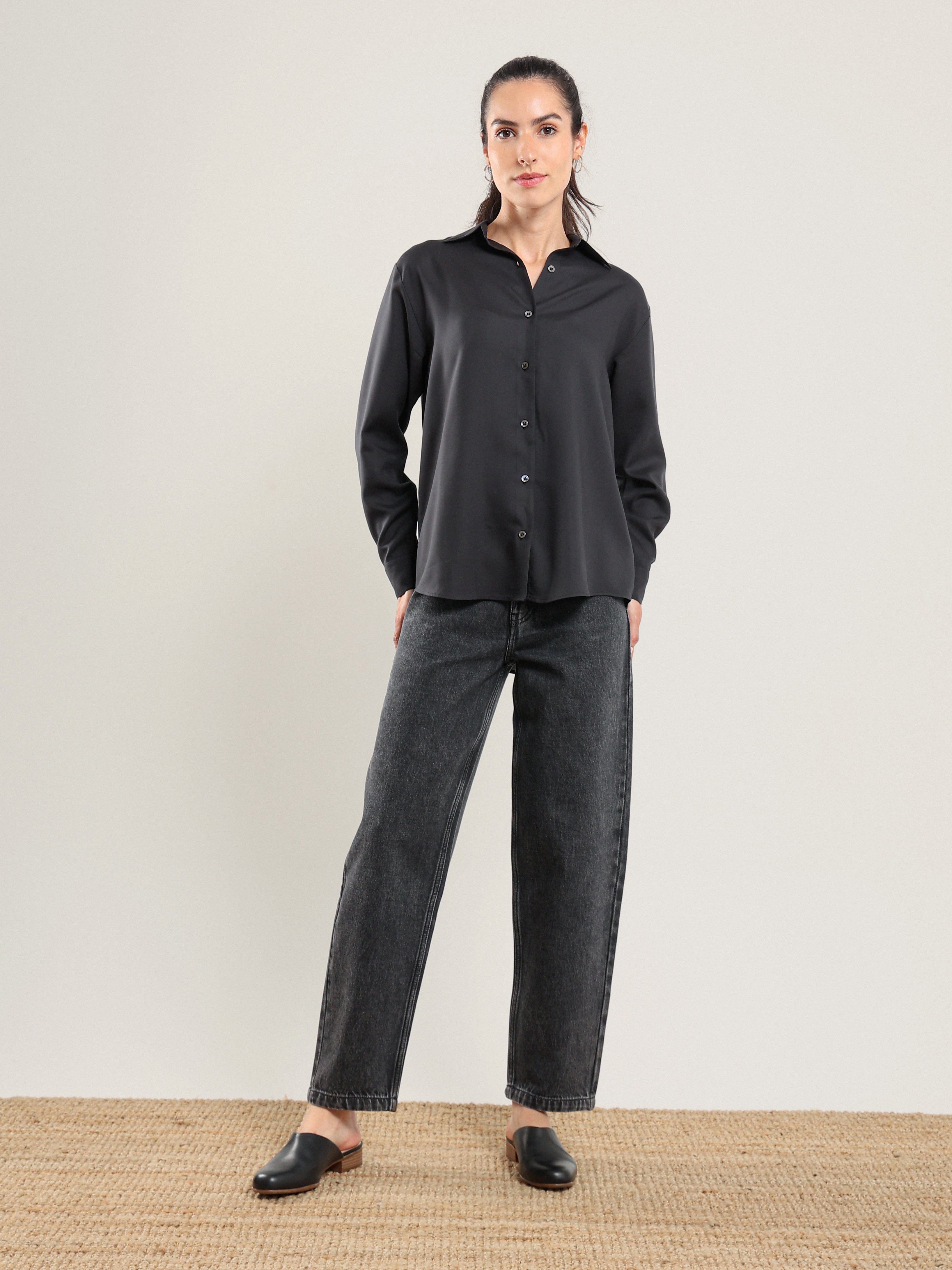 Tencel Button Up - Black
