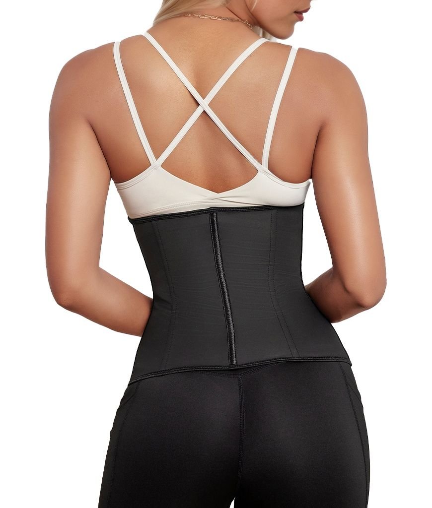 Waist Trainer for Women Latex Sport Underbust Steel Boned Corset Shapewear with Zipper Hook Shapewear Double Control Body Shaper  Workout Fajas Colombianas Moldeadoras Stomach Strapless Shapewear