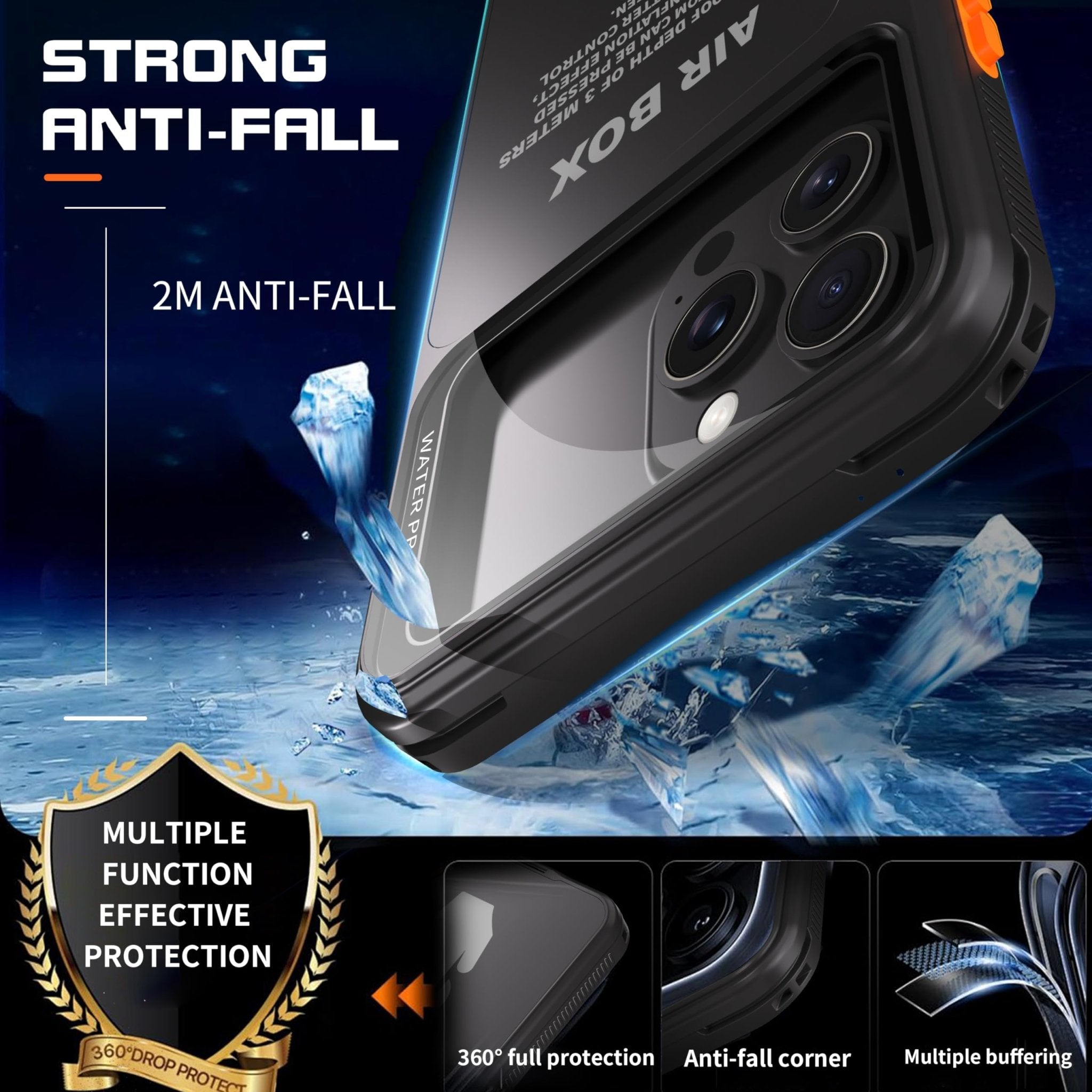 Waterproof Phone Case, Universal Underwater Pouch Dry Bag, Waterproof Self-Check Function, Beach Travel Essentials Snorkeling Case Compatible for iPhone 6.7 inch (Black, 6.7 inch)