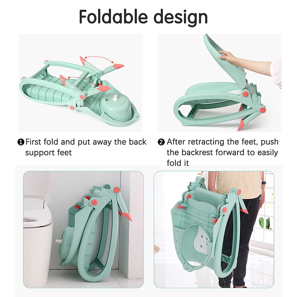 WAYUTO Foldable Baby Shampoo Chair with Shampoo Basin and Head Cushion Waterproof Kids Wash Hair Chair Comfortable Toddler Shampoo Chair Bather Girls Non Slip Kids Hair Washing Bath Seat(Mint Green)