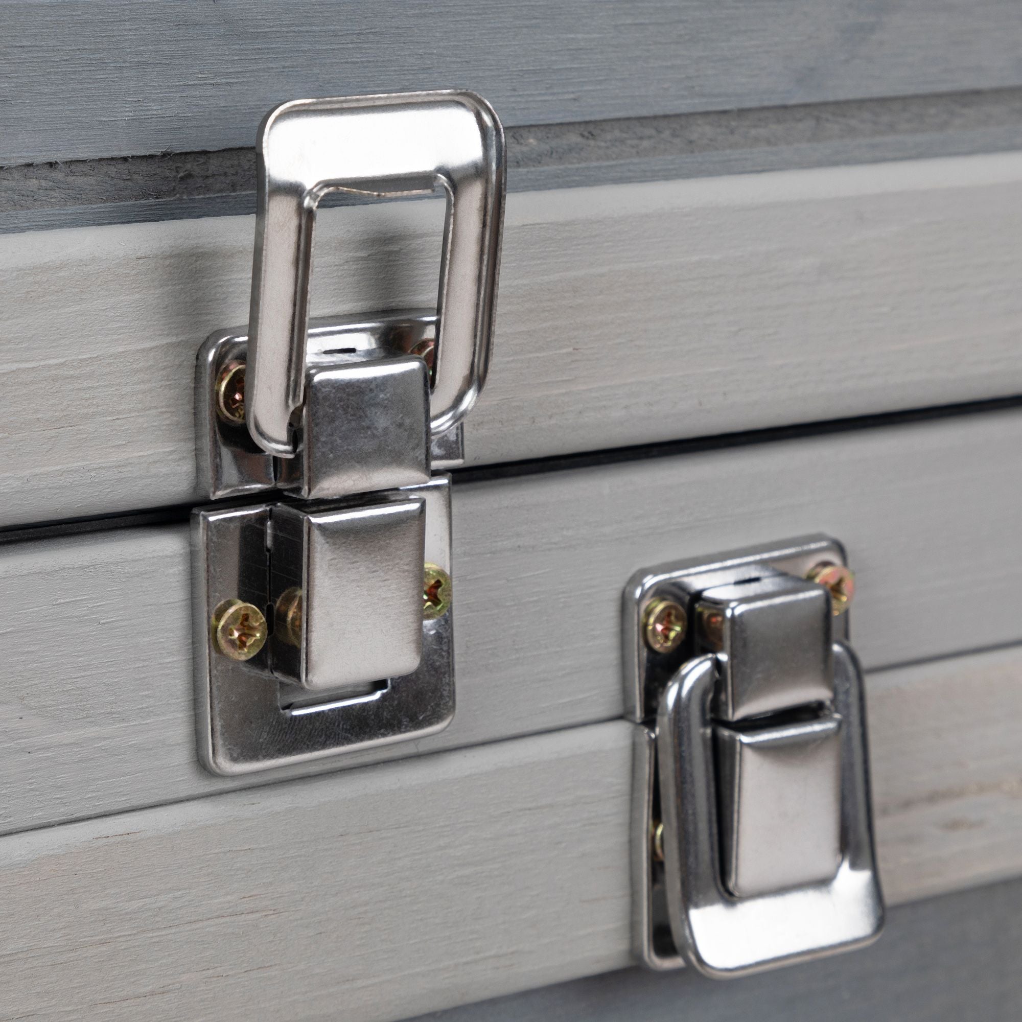 Weatherproof Rabbit House, Indoor/Outdoor Wooden Rabbit Hutch, 2 Story Bunny Cage, Pet House, Wooden Chicken Coop with Wheels, Pull Out Tray for Rabbits and Guinea Pigs, Grey