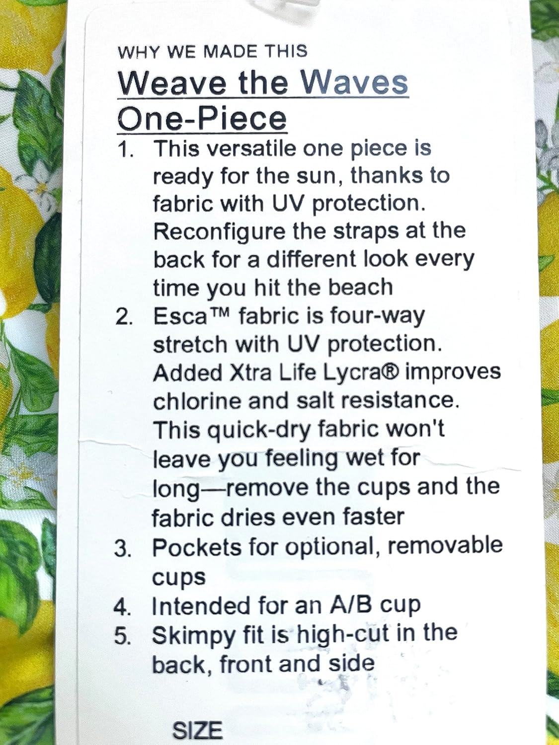 WEAVE The WAVES ONE PIECE - LVLW (6) Yellow/White