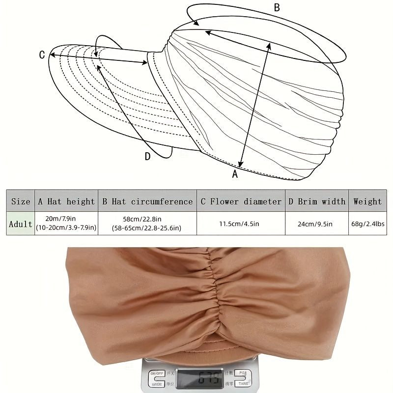 Wide Brim Sun Protection Hat; Visor Hat; Breathable Empty Top Sun Hat; Scallop Cap For Beach Outdoor; Women's Hat & Caps