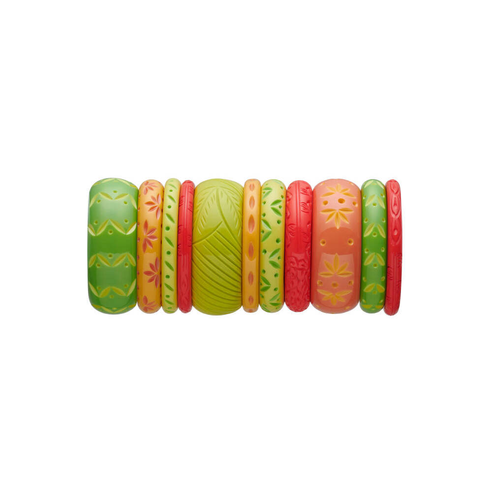 Wide Chartreuse Fakelite Medium Bangle by Splendette