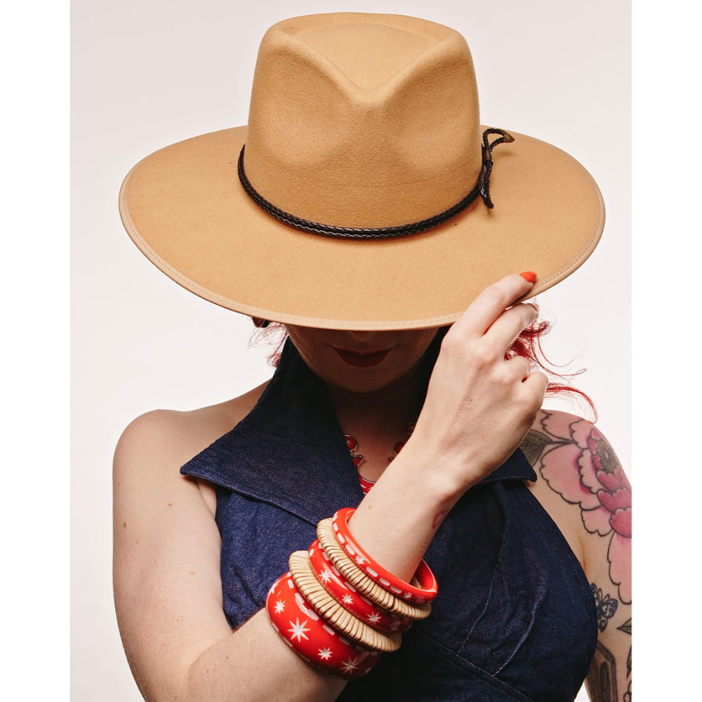 Wide Necktie Red Bangle by Splendette