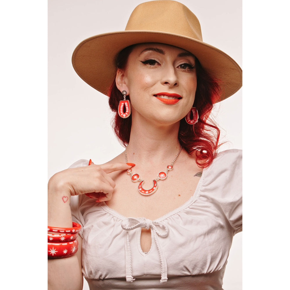 Wide Necktie Red Bangle by Splendette