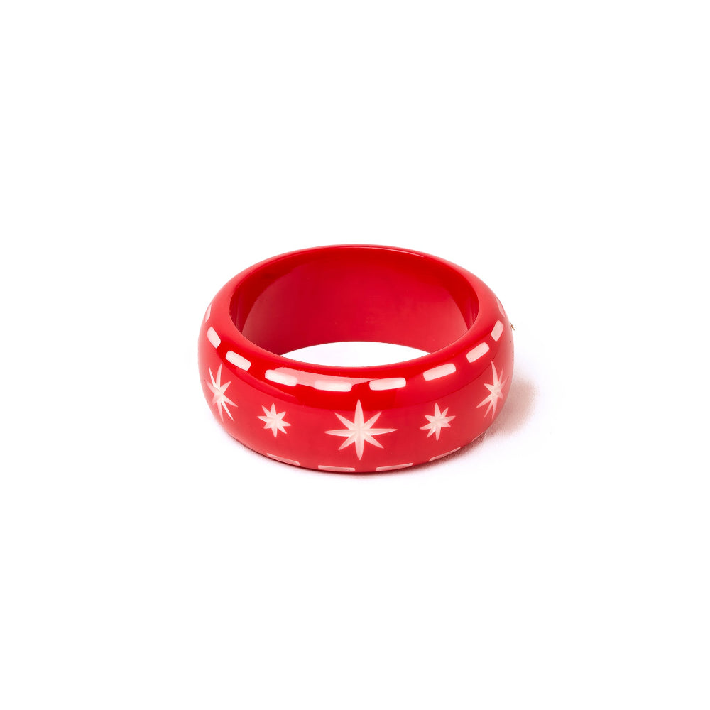 Wide Necktie Red Bangle by Splendette