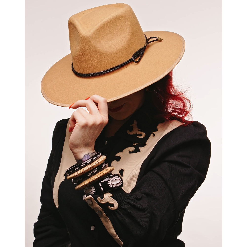 Wide Rebel Black Bangle by Splendette