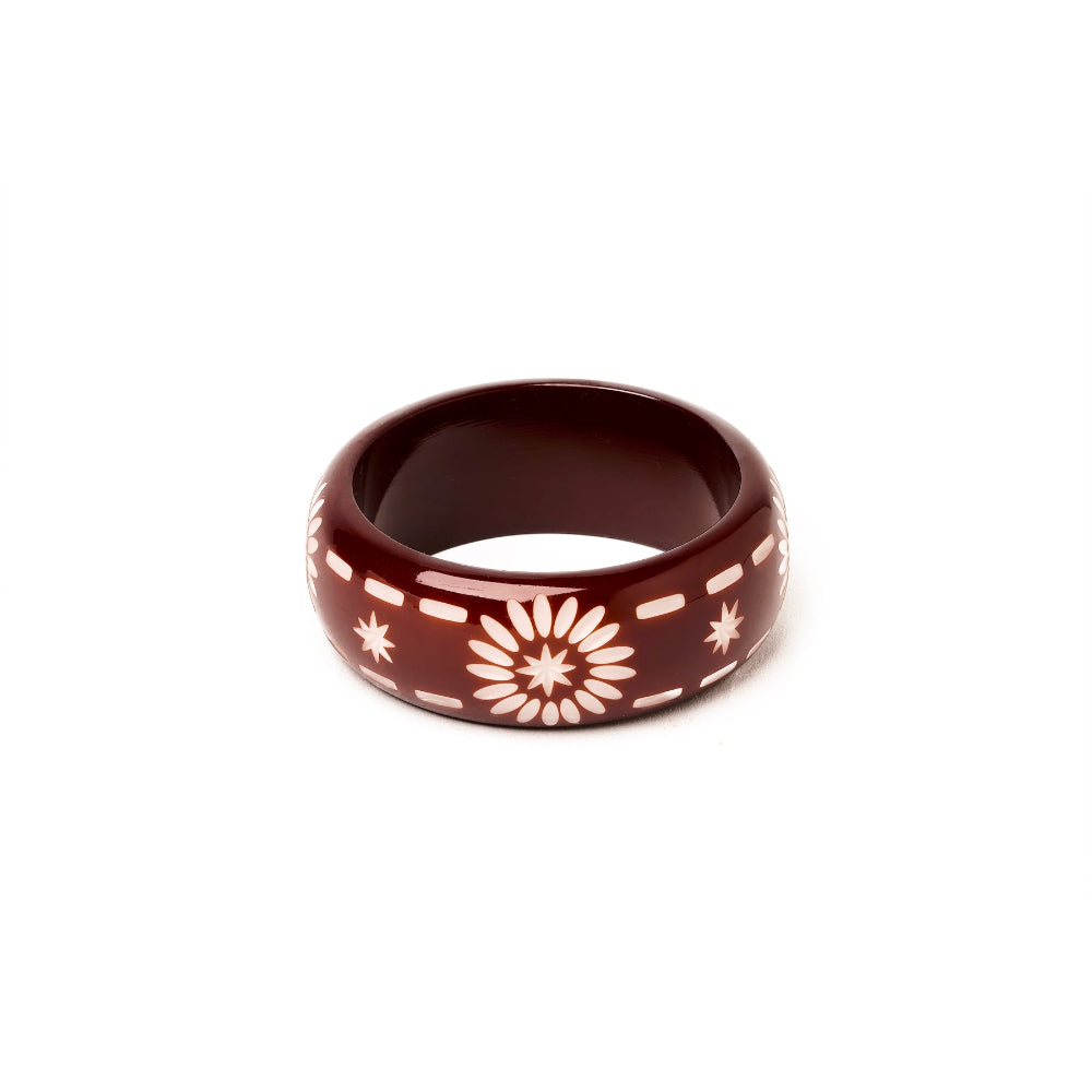 Wide Saddle Brown Bangle by Splendette