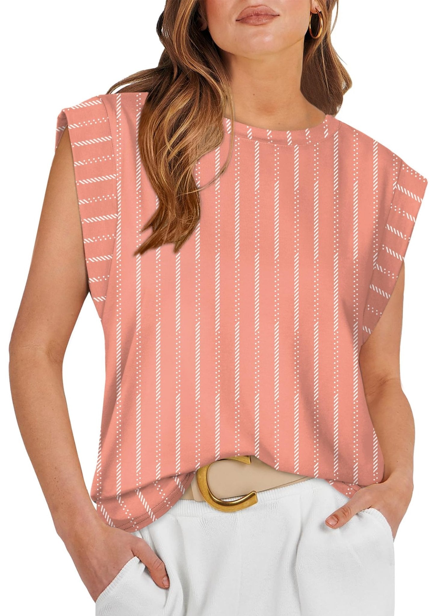 WIHOLL Cap Sleeve Tops for Women Summer Top Basic Tee Shirts Casual Tank Loose Fit 2025 Fashion