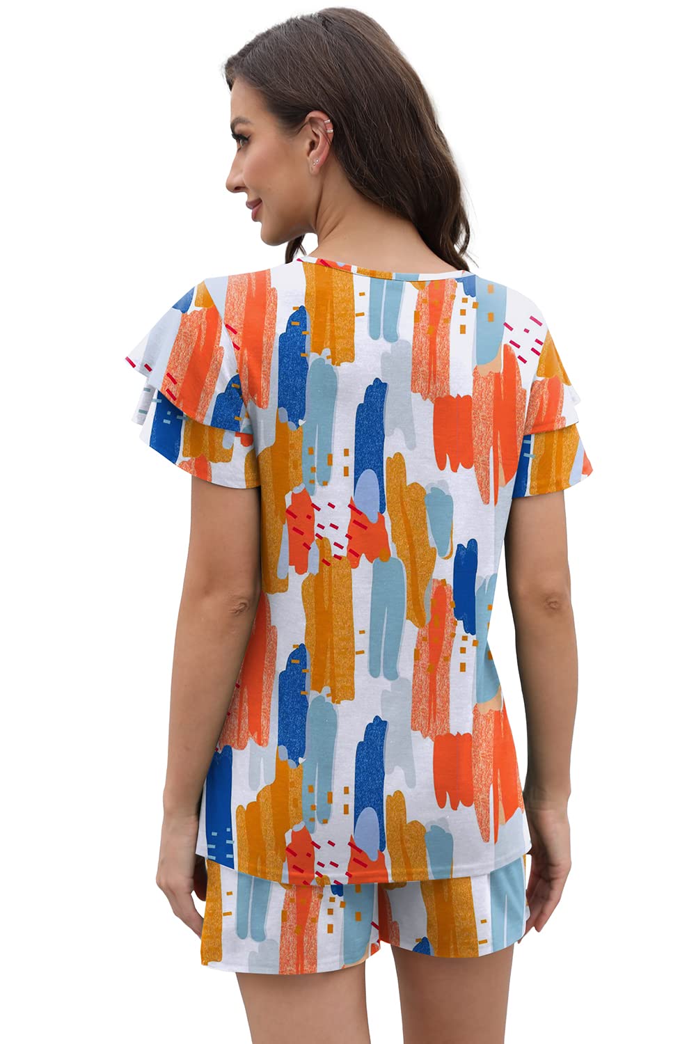 WIHOLL Summer Outfits for Women 2 Piece Short Sleeve V Neck Lounge Sets Casual