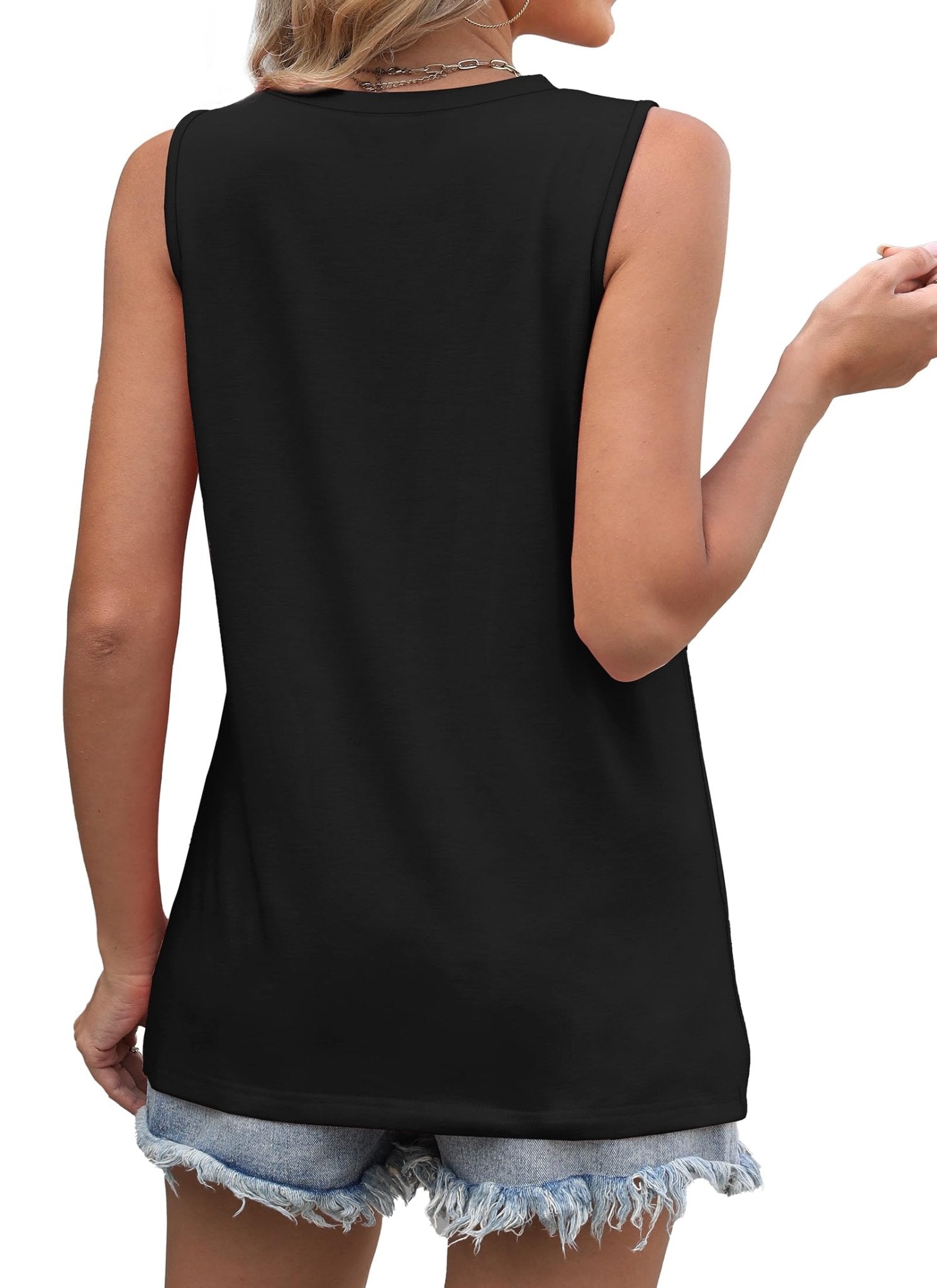 WIHOLL Summer Tank Tops for Women Loose Fit Crew Neck Casual Sleeveless Tops 2025 Trendy