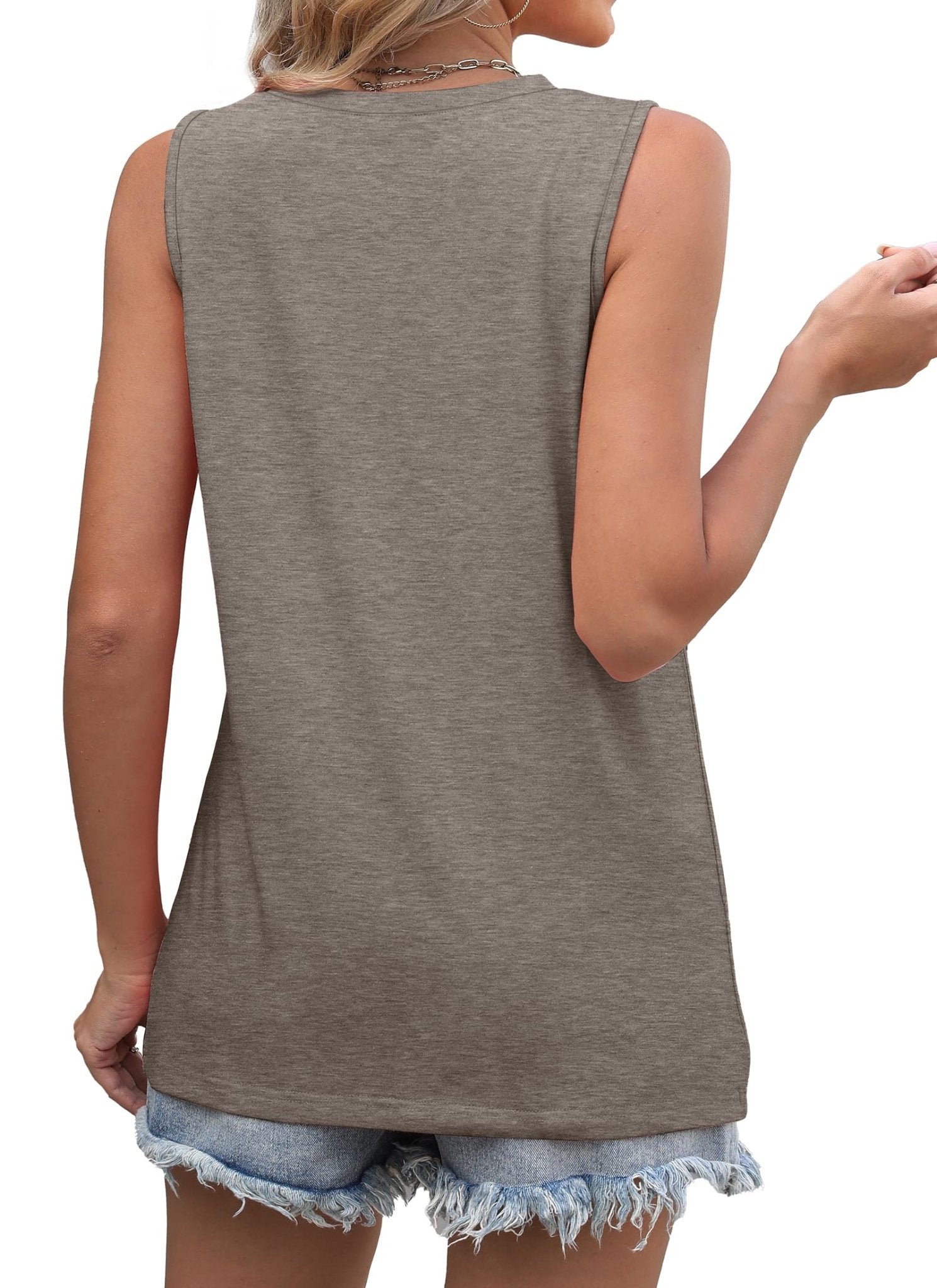 WIHOLL Summer Tank Tops for Women Loose Fit Crew Neck Casual Sleeveless Tops 2025 Trendy