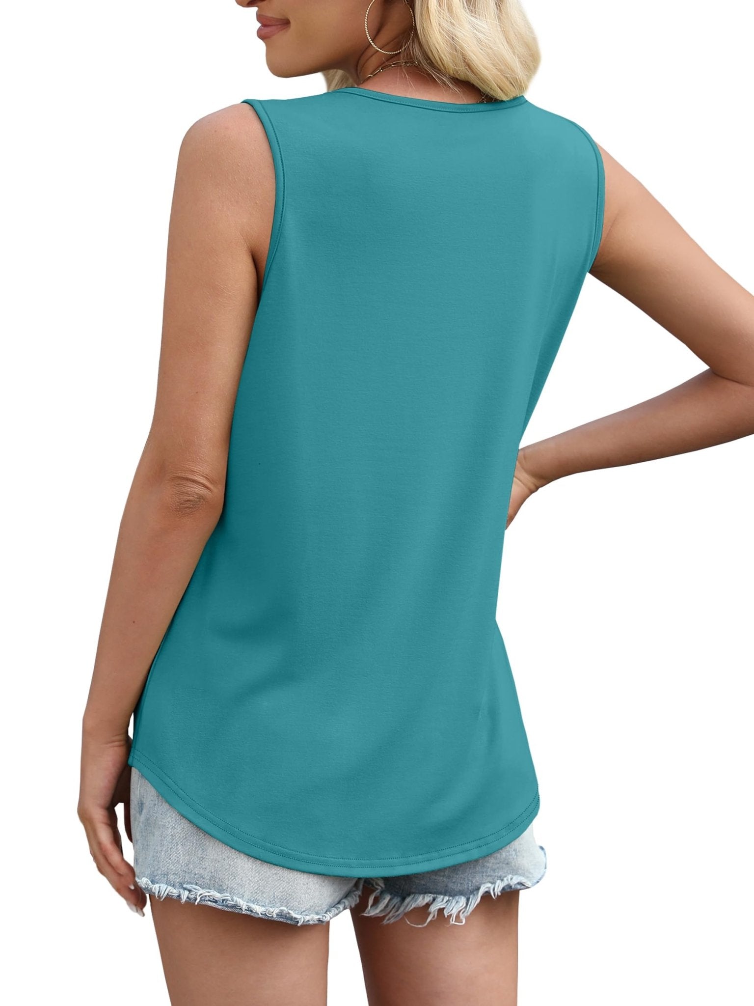 WIHOLL Tank Tops for Women Summer Outfits 2025 Square Neck Casual Shirts Blouses I