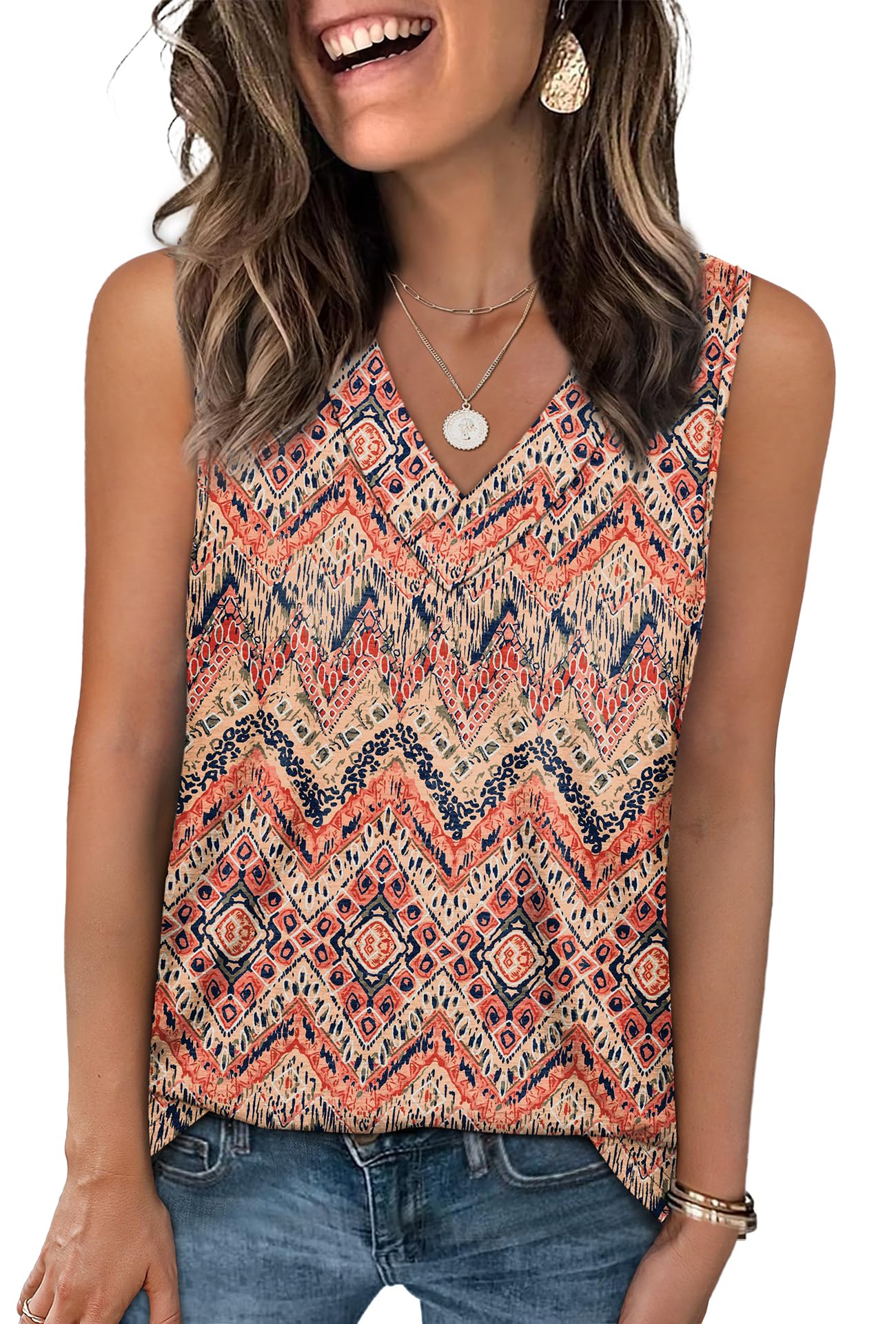 WIHOLL Tank Tops for Women Summer V Neck T Shirts Trendy Sleeveless Basic Tee Loose Fit 2025 Fashion