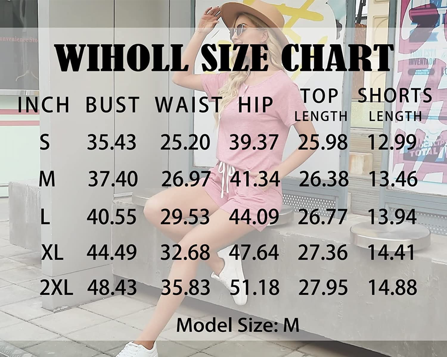 WIHOLL Two Piece Outfits for Women Lounge Sets Button Down Top and Shorts Set Sweatsuits with Pockets