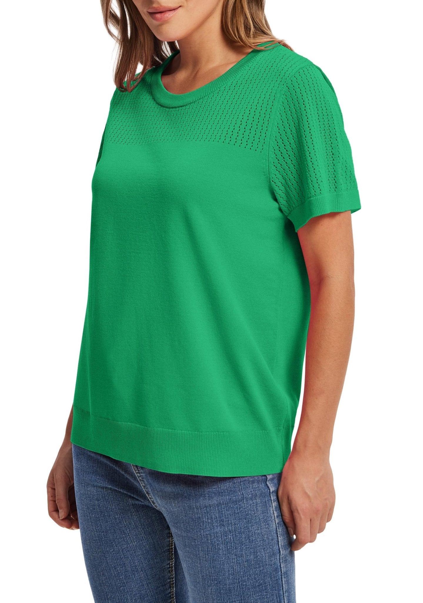 WIHOLL Women’s Short Sleeve Sweater 2025 Spring Summer Tops Pointelle Knit Business Casual Outfits Work Blouses Clothes n