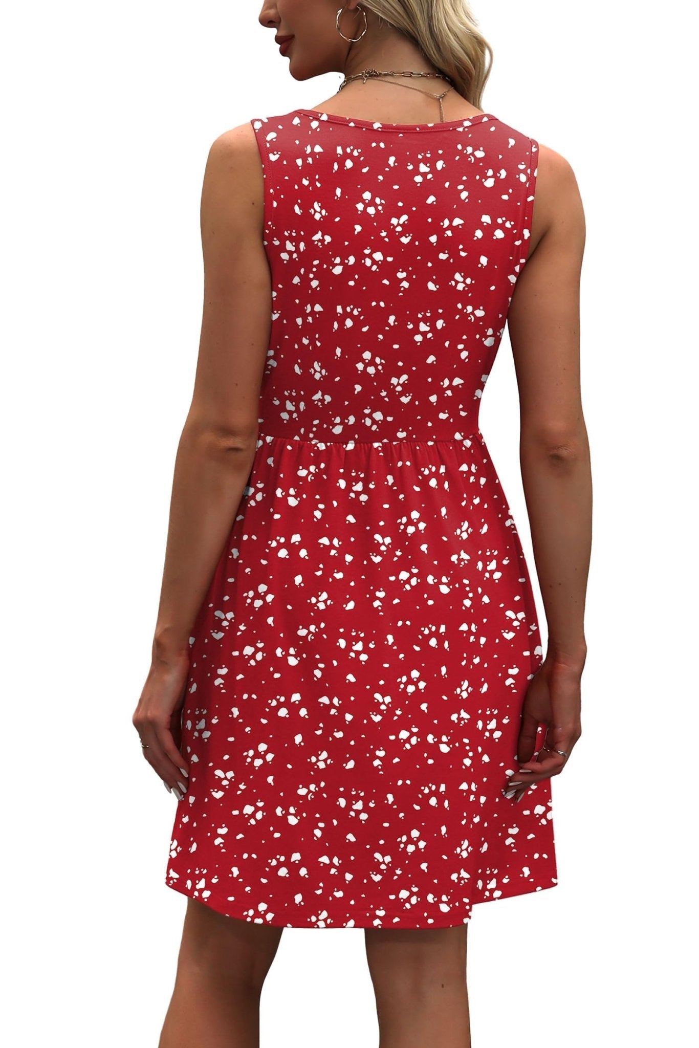 WIHOLL Women's Summer Dress 2025 A-Line Sleeveless Casual Sundress with Pockets Floral/Solid