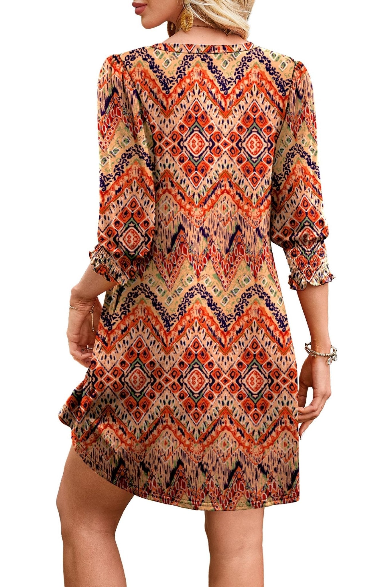 WIHOLL Women's Summer Dresses 3/4 Puff Sleeve Casual Sundress Dress with Pockets Beach Vacation 2025 Fashion