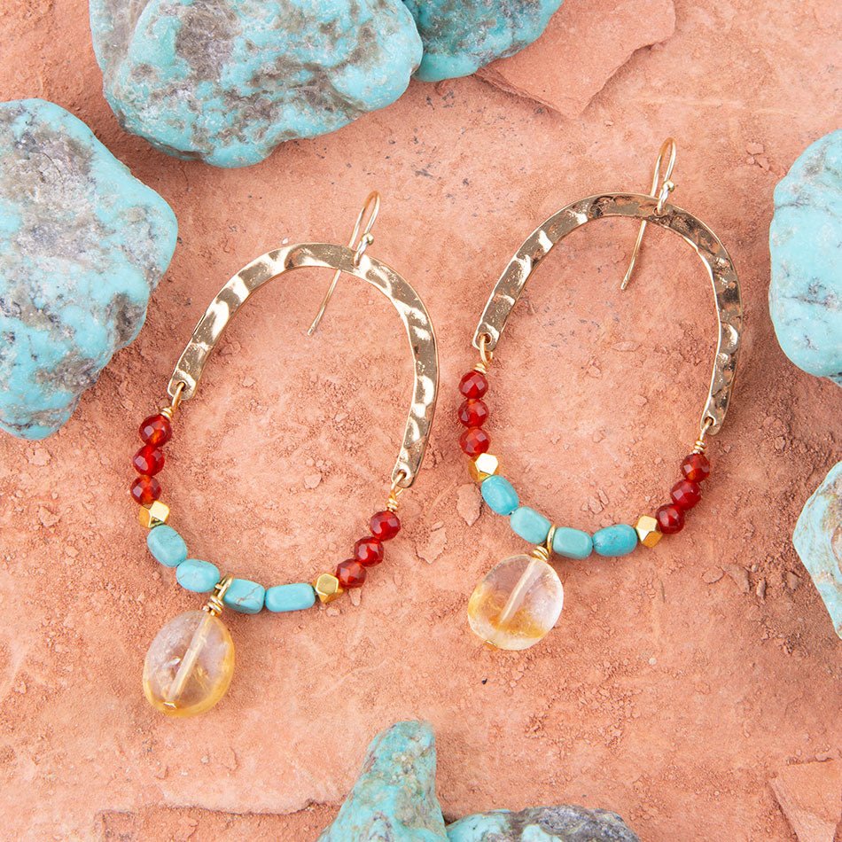 Windswept Turquoise Loop Earrings