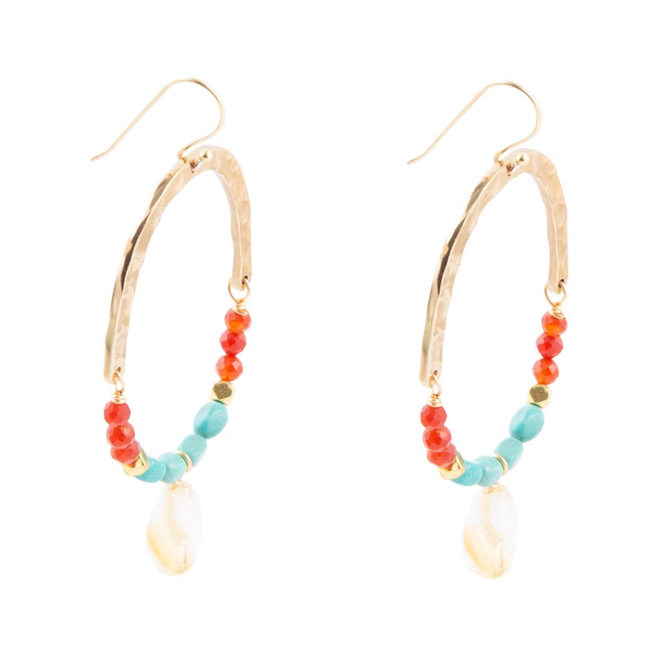 Windswept Turquoise Loop Earrings
