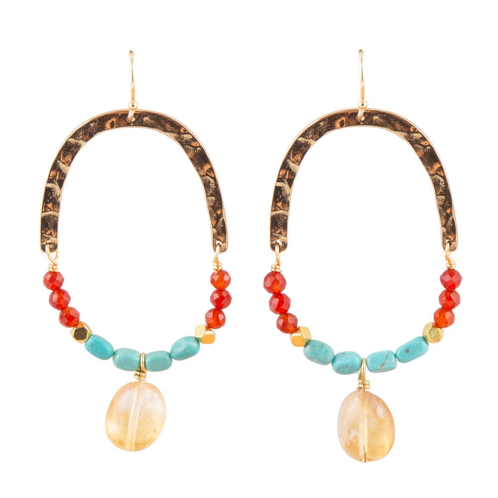 Windswept Turquoise Loop Earrings