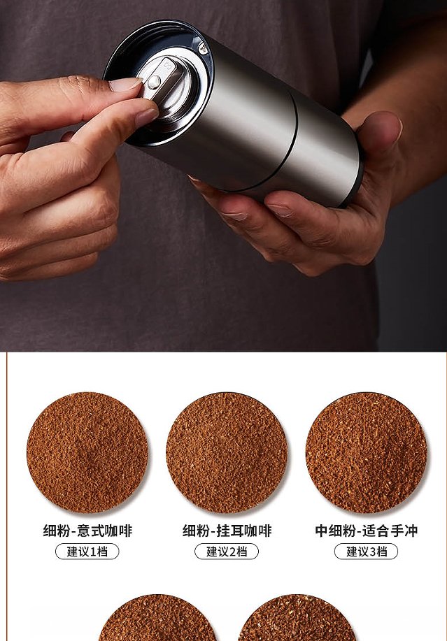 Wireless charging coffee grinder (800 mAh lithium capacity, non-segment fine tuning, strong power, coffee bean capacity 12g, 25 cups / time, mini car, home, travel, outdoor coffee bean grinding)