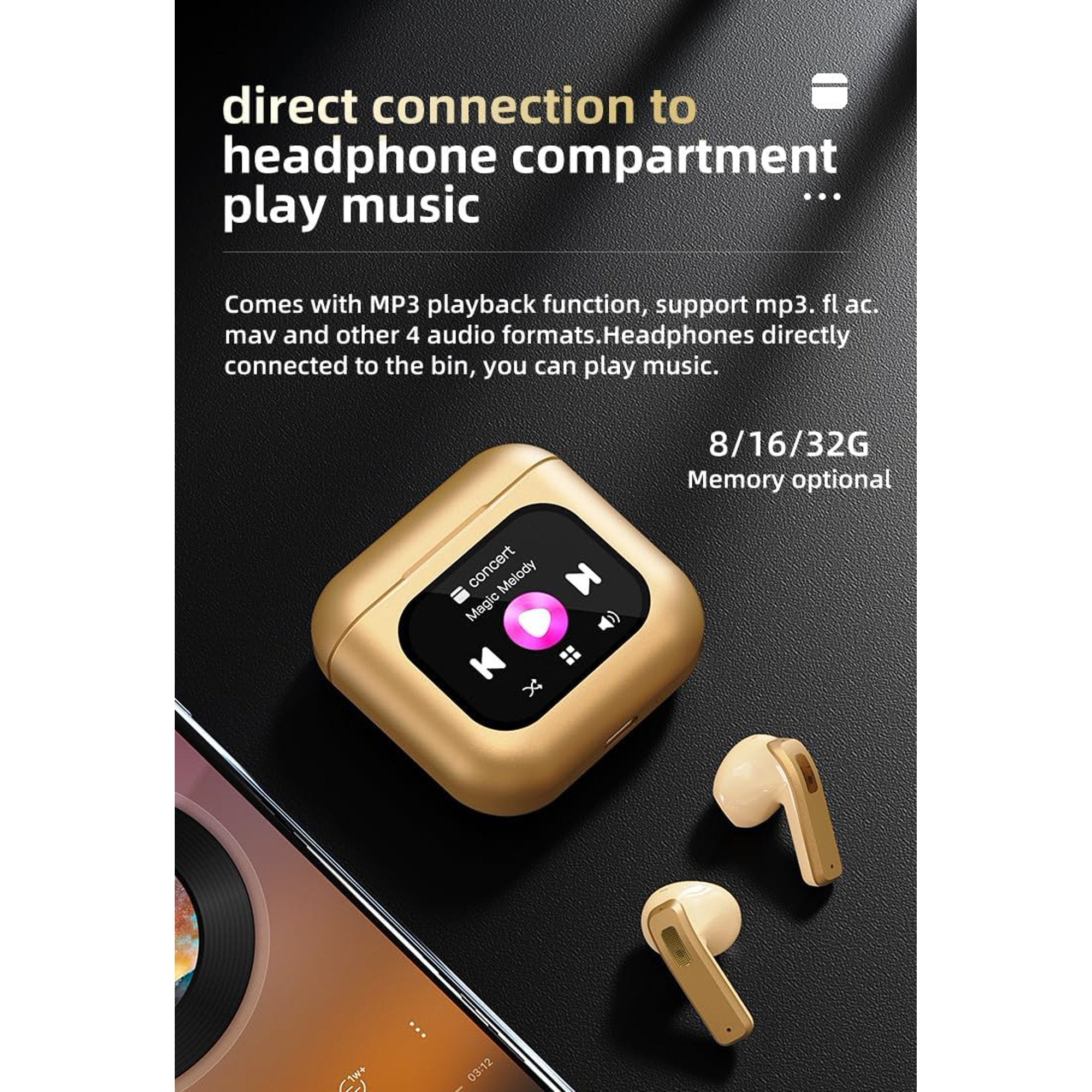 Wireless Earbuds Bluetooth 5.3 Headphones ENC Noise Cancelling in-Ear Earbuds with Wireless Charging Case LED Display Deep Bass Earphones Headset with Built-in Mic