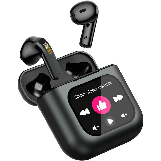 Wireless Earbuds Bluetooth 5.3 Headphones ENC Noise Cancelling in-Ear Earbuds with Wireless Charging Case LED Display Deep Bass Earphones Headset with Built-in Mic