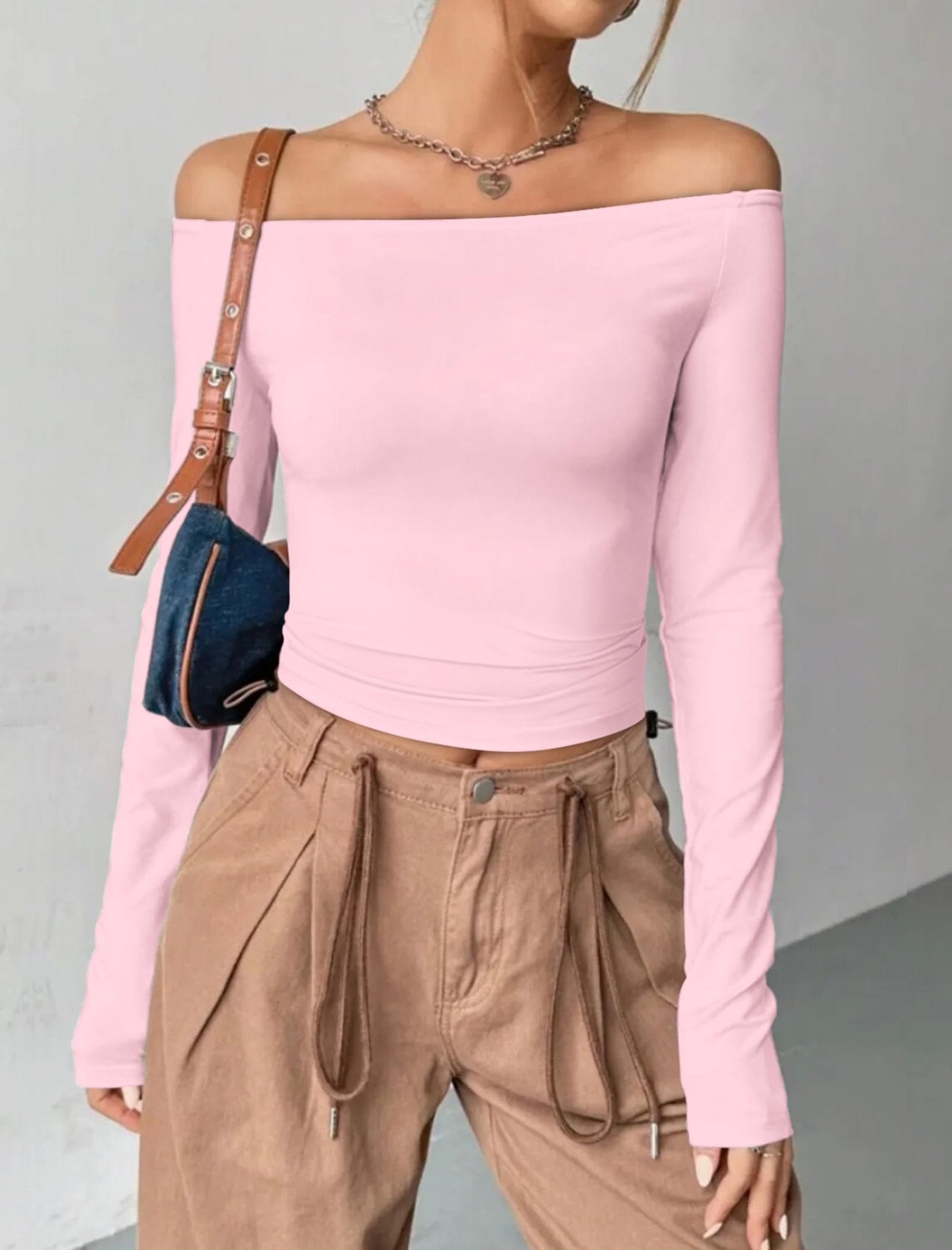 Womens Off The Shoulder Tops Long Sleeve Going Out Basic Shirts Cute Y2K Fall Trendy Fashion 2025