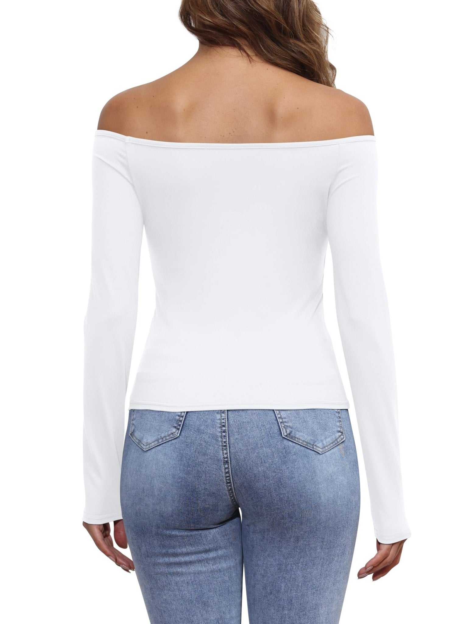 Womens Off The Shoulder Tops Long Sleeve Going Out Basic Shirts Cute Y2K Fall Trendy Fashion 2025