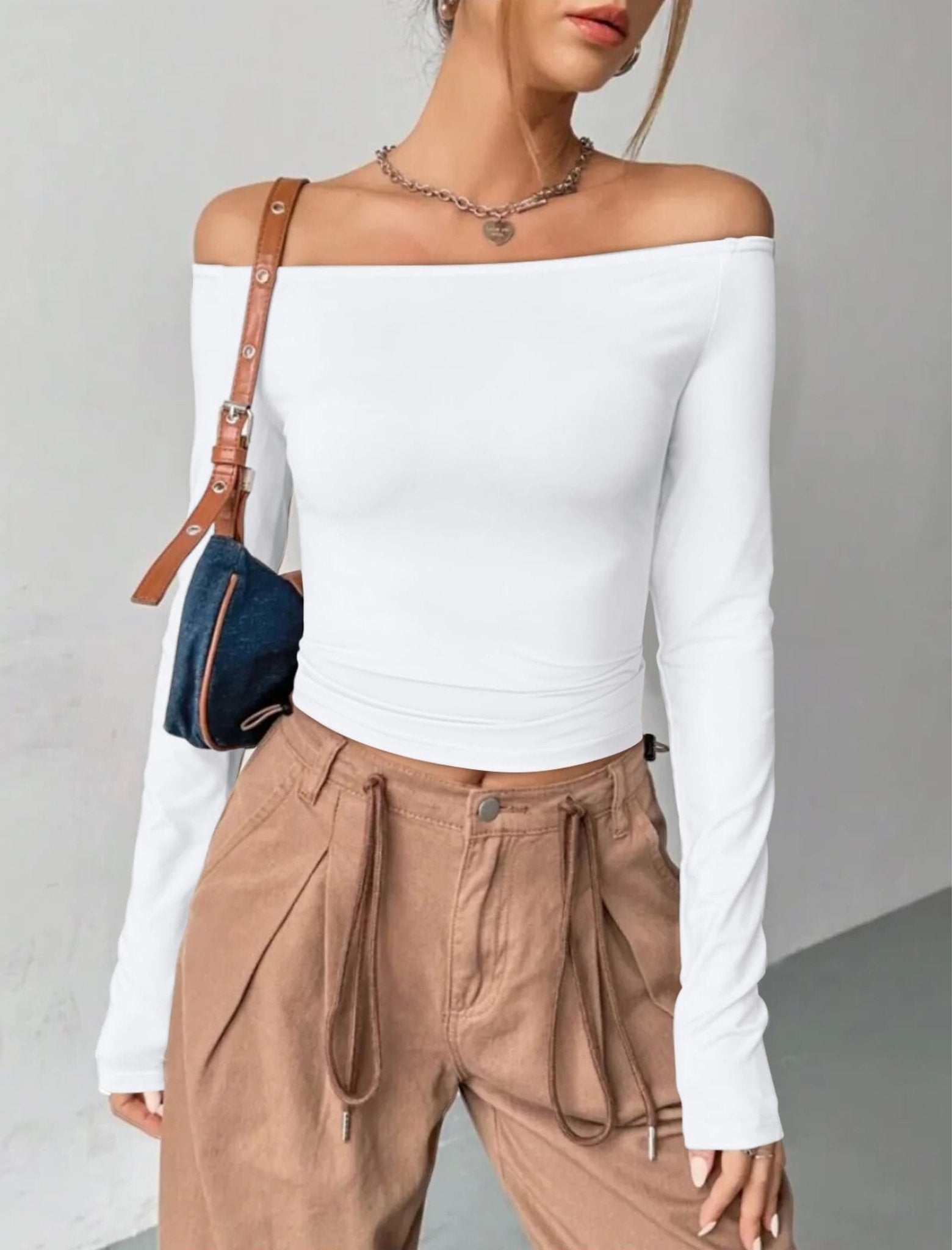 Womens Off The Shoulder Tops Long Sleeve Going Out Basic Shirts Cute Y2K Fall Trendy Fashion 2025