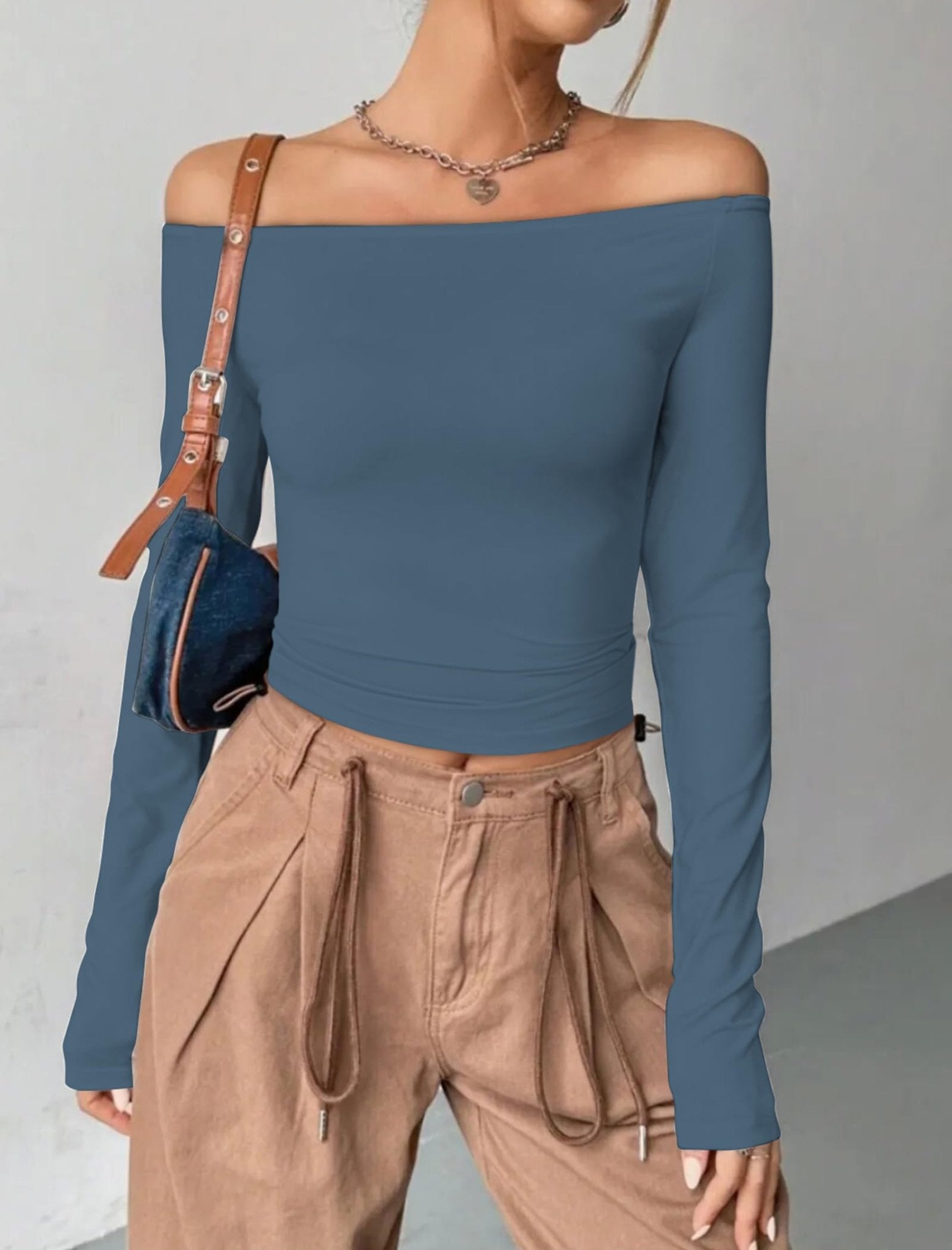 Womens Off The Shoulder Tops Long Sleeve Going Out Basic Shirts Cute Y2K Fall Trendy Fashion 2025