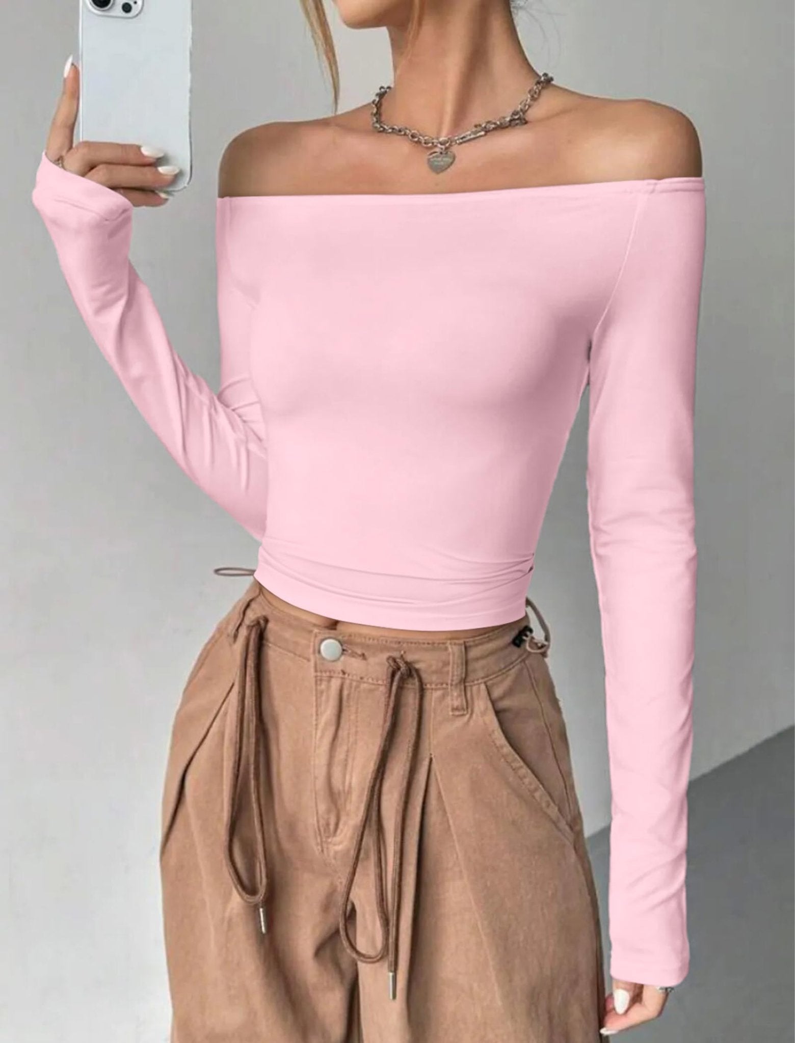 Womens Off The Shoulder Tops Long Sleeve Going Out Basic Shirts Cute Y2K Fall Trendy Fashion 2025