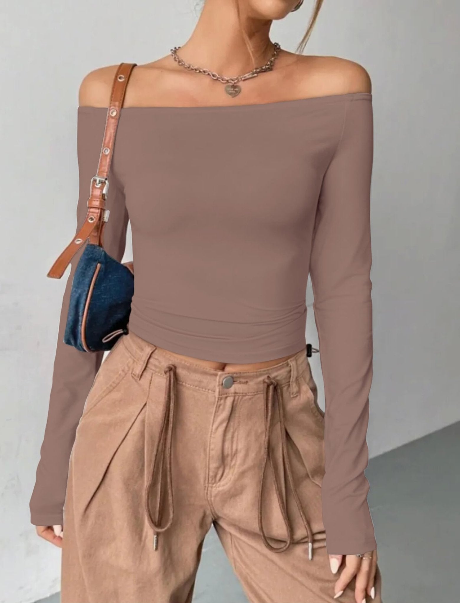 Womens Off The Shoulder Tops Long Sleeve Going Out Basic Shirts Cute Y2K Fall Trendy Fashion 2025