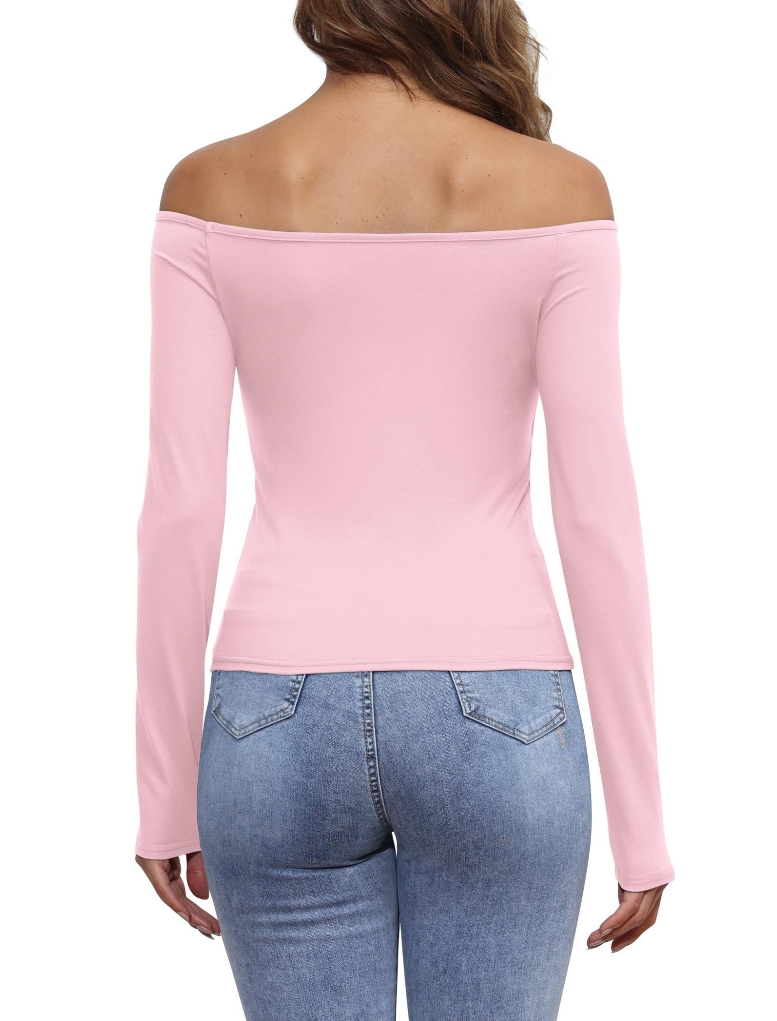 Womens Off The Shoulder Tops Long Sleeve Going Out Basic Shirts Cute Y2K Fall Trendy Fashion 2025