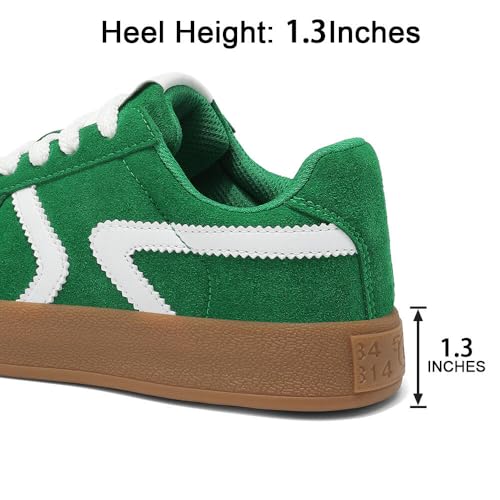 Women's Retro Fashion Sneakers - Gum Sole Suede Casual Walking Footwear Skate Shoes Non Slip Trainers