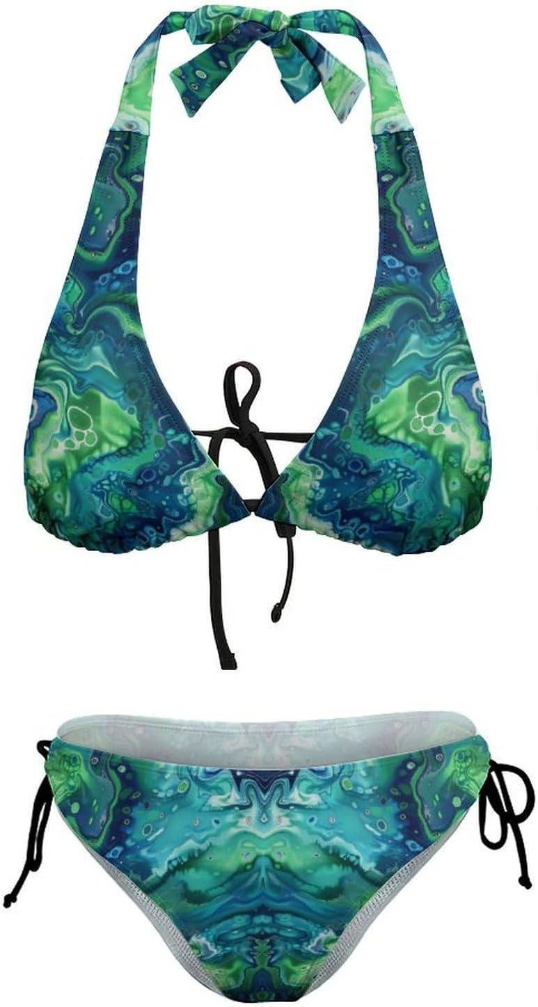 Women's Triangle Bikini Sexy Cutout Bikini Thong Bikini Set Tie Back Two Piece Swimsuit Bathing Suit