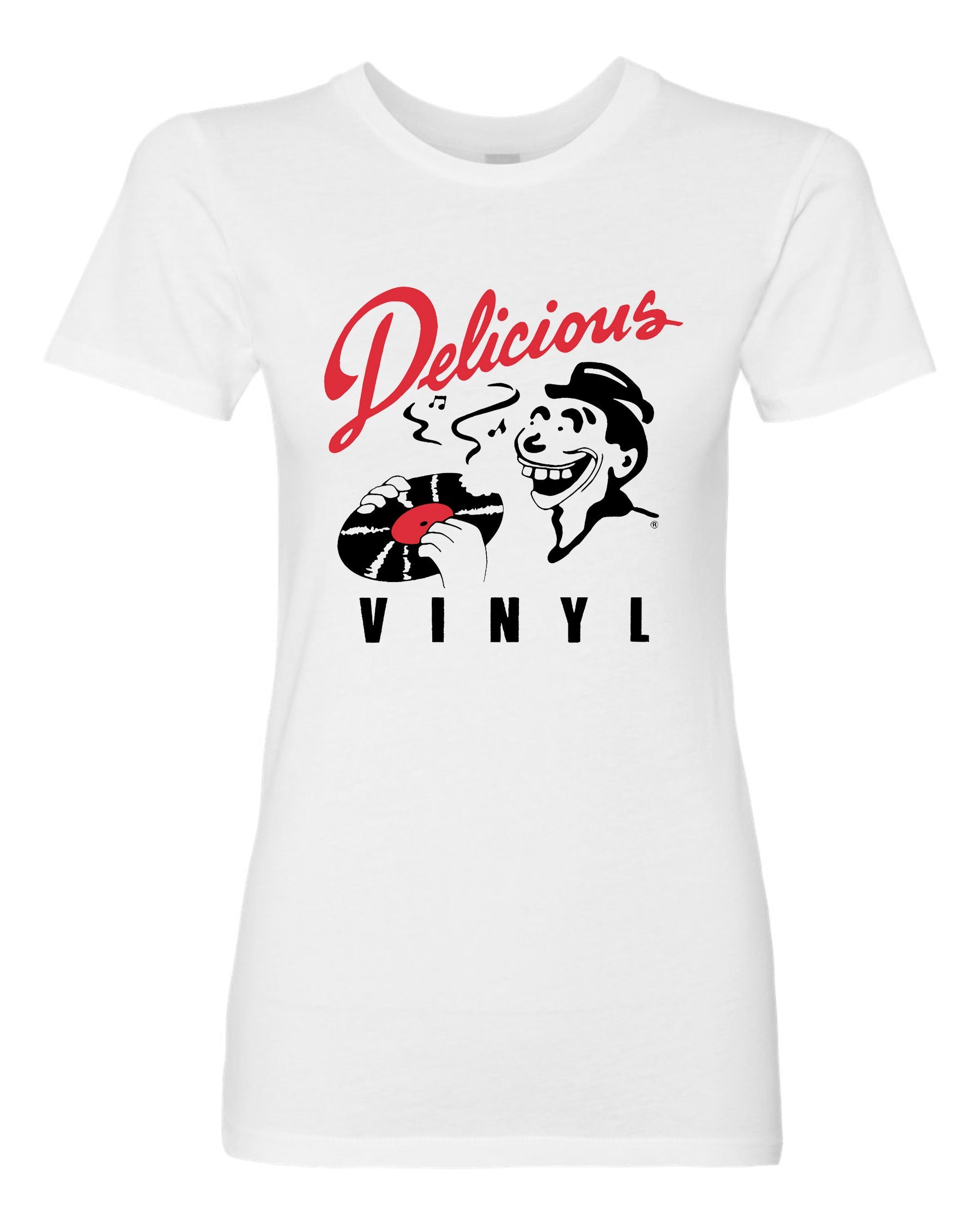 womens Delicious Vinyl classic logo - white