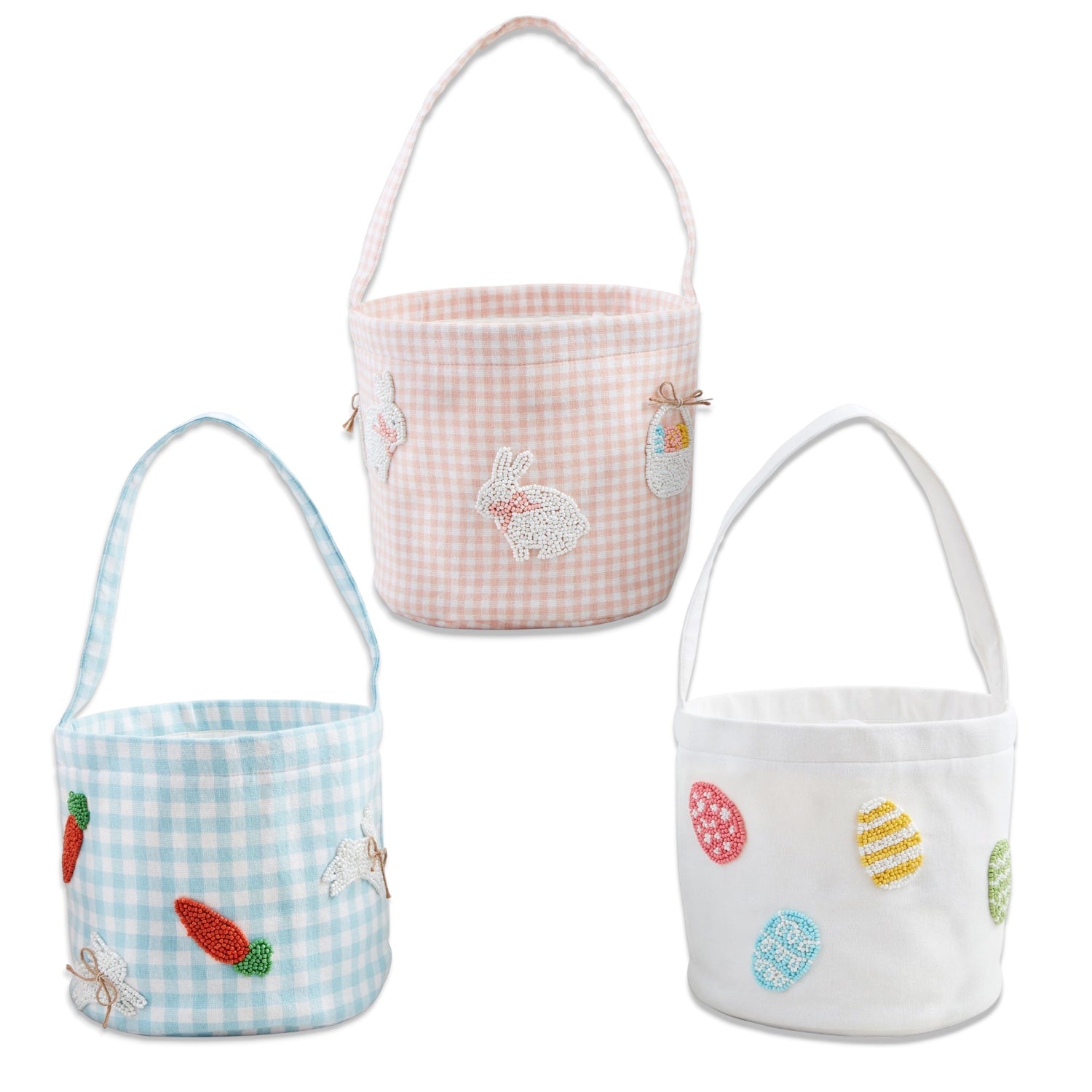Woven Cotton Beaded Easter Basket | 3 Styles