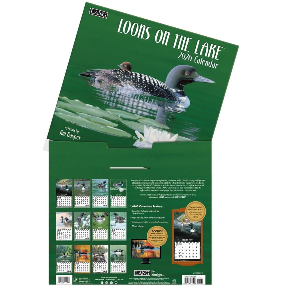 2026 Loons on The Lake Wall Calendar