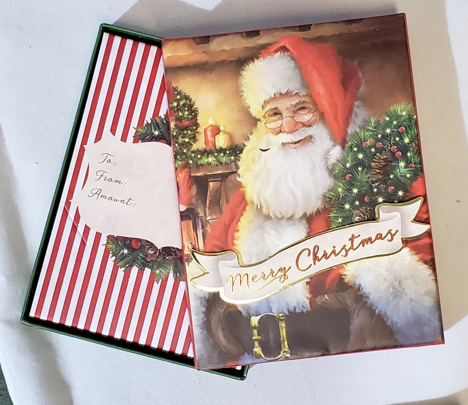 Tall Gift Card Gift Box - Classic Santa