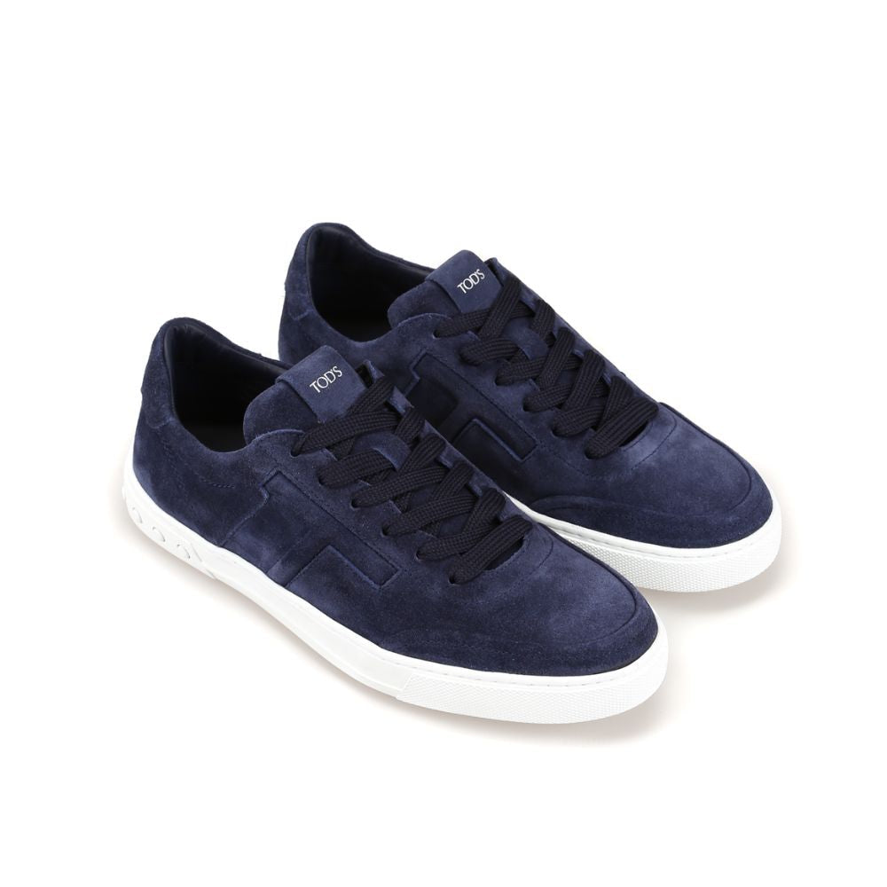 Tod's Men's Blue suede sneakers with padded T Size 6.5 by Steals