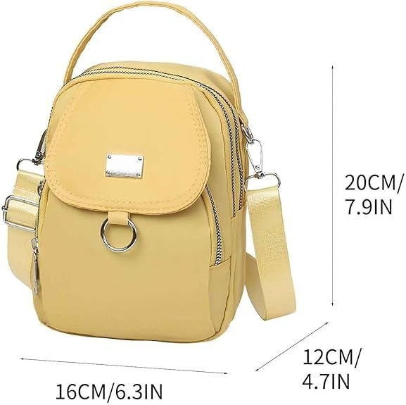 Yellow Water-Proof Women Crossbody Bag Multi Compartment Mobile Phone Bag Women Messenger Bag Casual Oxford Cloth Women Bag Shoulder