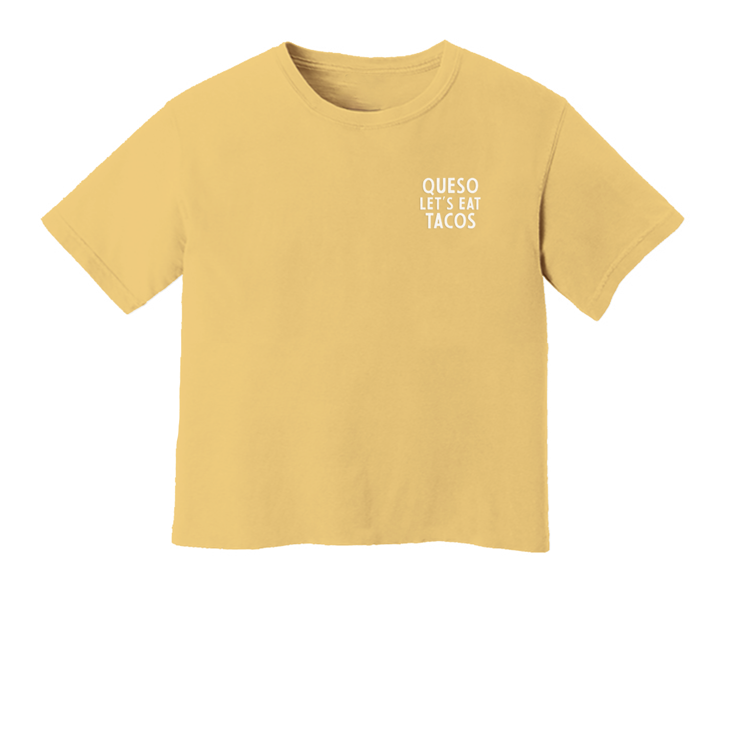 Queso Let's Eat Tacos Washed Crop Tee