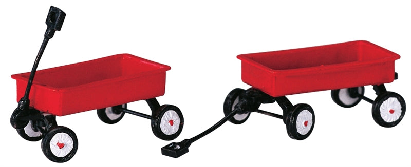 Red Wagons Set Of 2