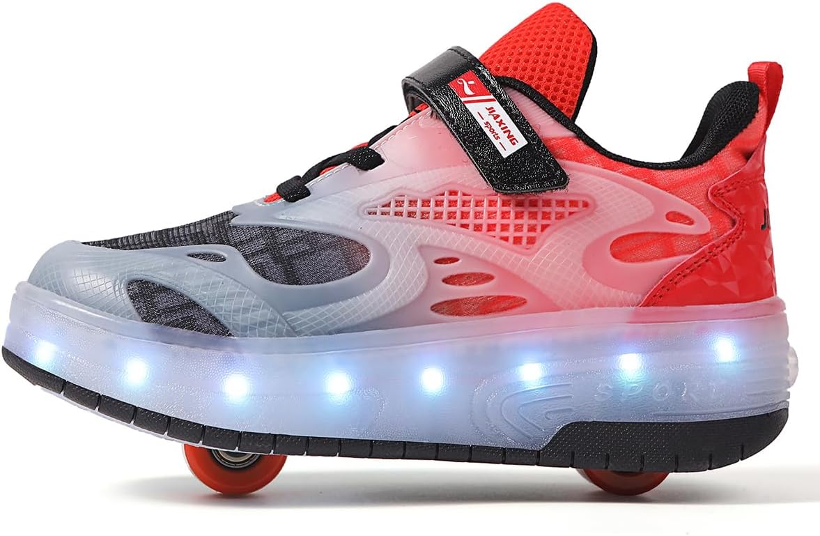 Ylllu Kids LED Roller Skate Shoes with Single Wheel Light up Roller Shoes Gift for Girls Boys Children