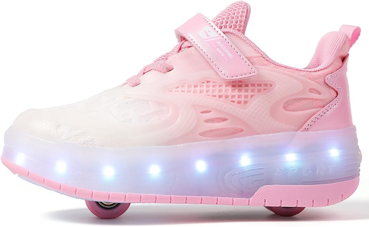 Ylllu Kids LED Roller Skate Shoes with Single Wheel Light up Roller Shoes Gift for Girls Boys Children