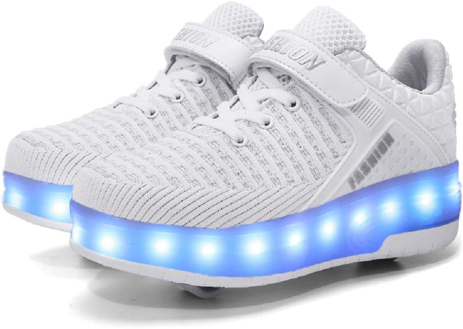 Ylllu Kids LED Roller Skate Shoes with Single Wheel Light up Roller Shoes Gift for Girls Boys Children